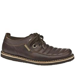Male Mr Briggs Geography Lace Leather Upper Casual Shoes in Dark Brown