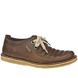 Male Mr Briggs Geography Lace Leather Upper Lace Up Shoes in Tan