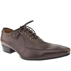 Male Rock Panel Lace Leather Upper Laceup Shoes in Brown