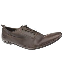 Male Washed Oxford Leather Upper Casual Shoes in Dark Brown