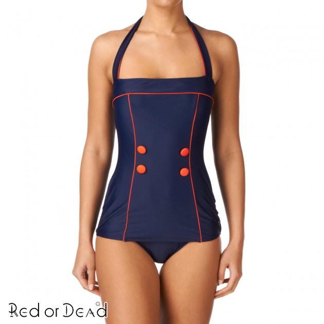 Womens Red or Dead Fly By Tie Swimsuit -