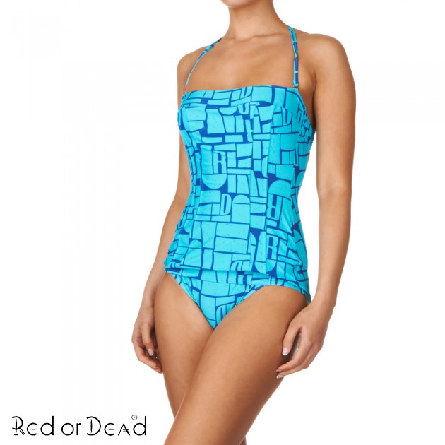 Red or Dead Womens Red or Dead Stonehenge Swimsuit - Blues