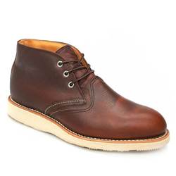 Male 3 Tie Chukka Leather Upper Casual in Dark Brown