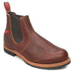 Male Chelsea Leather Upper Boots in Dark Brown