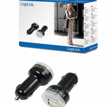 RedTec LogiLink 2 Port Mini Car Charger upto 2100mAHAdapter for USB power - 2x USB A socket - Input: DC 12 to 24V - Output: DC 5.0 V,   / 5, - max: 2100 mA,   / 50 mA (USB port) - Built-in surge protection 