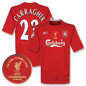 Reebok 04-06 Liverpool Home Shirt  CL Finalist Transfer   CL Patch   Carragher 23
