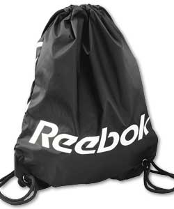 Reebok Black/White Gym Sack with Water Bottle