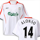 Liverpool Away Shirt 2005/06 - Juniors with Alonso 14 printing.