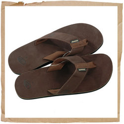 Leather Smoothy Flip Flop Brown