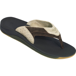 Mens Reef Leather Redux Flip Flops. Brown Tan