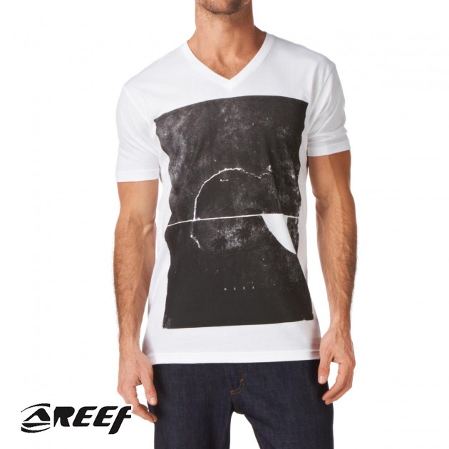 Mens Reef Fin Block T-Shirt - White