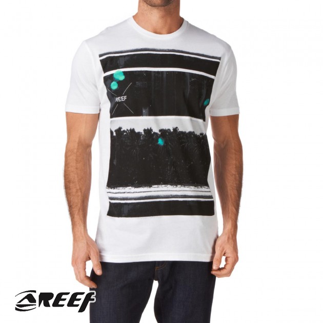 Mens Reef Palmas Negras T-Shirt - White