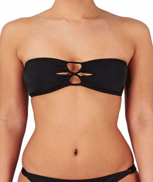 Reef Womens Reef Solids Bandeau Bikini Top - Black