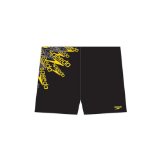 Speedo Endurance Plus Assertive Aquashort Boys Swimming Trunks (Black/Yellow 26`)