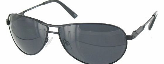 Reflex Eyewear Mens Designer Fashion Polarized Sunglasses Shades with Free Hard Case - Black Lens and Black Frame