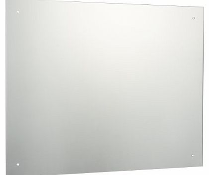 70 x 50cm Rectangle Bathroom Mirror with Drilled Holes & Chrome Cap Wall Hanging Fixing Kit