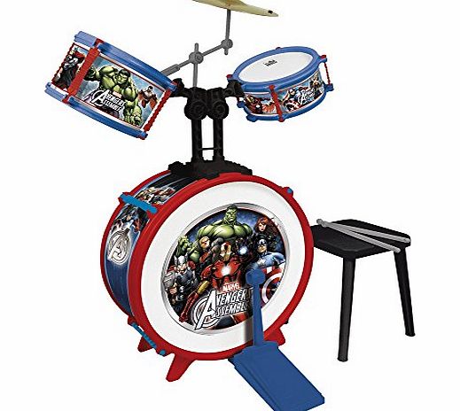 Reig Avengers Assemble Drum Set with Stool (3 Pieces)