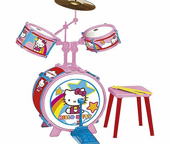 Reig Hello Kitty Drum Set with Stool (3 Pieces)
