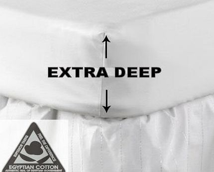 rejuvopedic 16`` Extra Deep, 300 Thread Count, King Size White Pure Egyptian Cotton Fitted Sheet, Bedding. **Carefully Woven From Long Fine Staples Of Cotton Yarn*