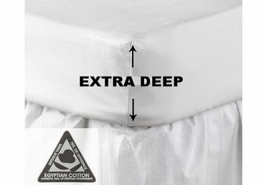 16`` Extra Deep King Size SNOW Fitted Sheet In Egyptian Cotton ***Carefully Woven From Long Staples*** By Rejuvopedic 