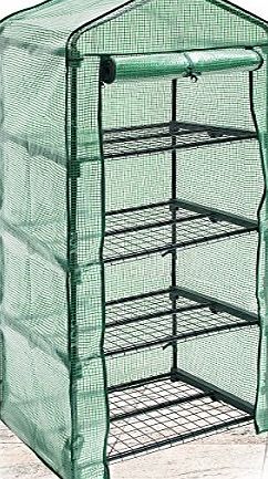 Relaxdays Greenhouse 4 Levels Tear-Resistant Growth Support for Plants, Levels Each of 60 x 46 cm (23.6 x 18.1 in)