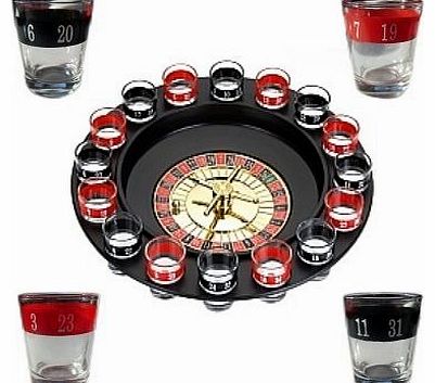 Relaxdays Party Casino Game ROULETTE with Glasses