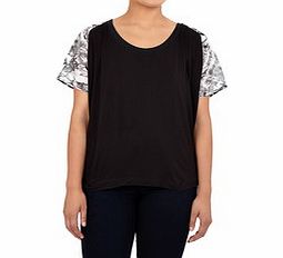 Black and white abstract print top