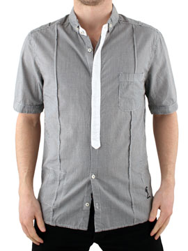 Black/White Check Short Sleeve Shirt