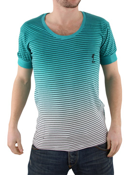 Religion Emerald Green Stripe T-Shirt