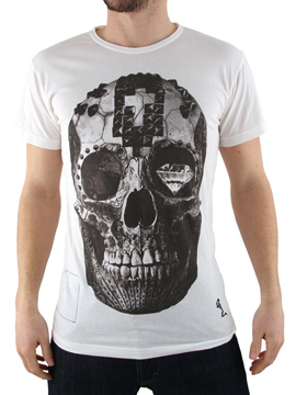 White Skull Studded T-Shirt