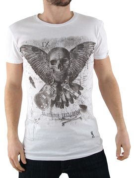 White Skull Wing T-Shirt