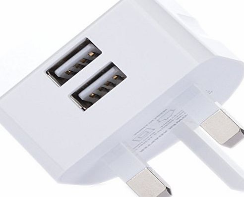 Remax Universal 2.1 Amps 2-Port USB Mains Charger for iPhone, iPad and other cell phone tablets (White)