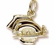 Electric Saw Charm, Gold Plated Silver