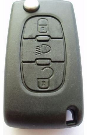 Remotefobcentre Replacement 3 button flip key fob case for Citroen C4 C5 C6 C8 remote flip key