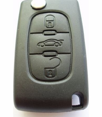 Remotefobcentre Replacement 3 button flip key fob case for Peugeot 407 607 3 button remote flip key