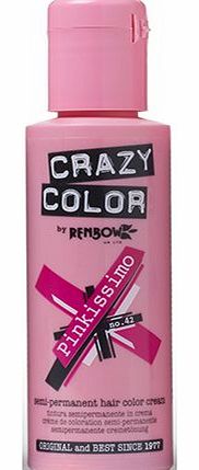 Crazy Color Semi Permanent Hair Color Cream Pinkissimo No.42 100ml