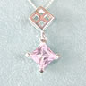 Geometric Pendant with Pink Crystal
