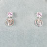 Lavender Crystal and Rose Drop Earrings