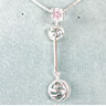 Long Drop Rose and Pink Crystal Pendant