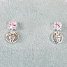 Pink Crystal Glasgow Rose Earrings