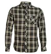Black, Beige and White Check Slim Fit Shirt