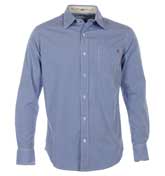 Blue and White Small Check Shirt