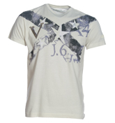 Cream T-Shirt with Printed Star Design