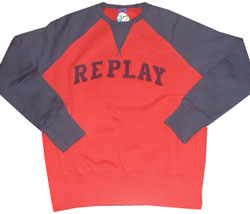Replay Logo front raglan sleeve sweat red