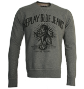 Mid Grey Sweatshirt with Printed Design