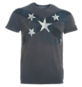 Navy T-Shirt with Printed Star Design