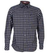 Navy, White and Red Check Shirt