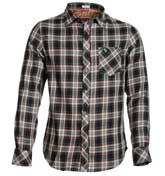 Navy, White and Red Check Slim Fit Shirt