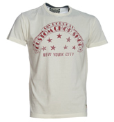 White T-Shirt with Red Printed Design