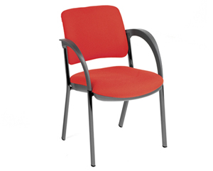 Medium back 4-leg visitor style chair. Hand finished by master craftsmen. Generously proportioned ba